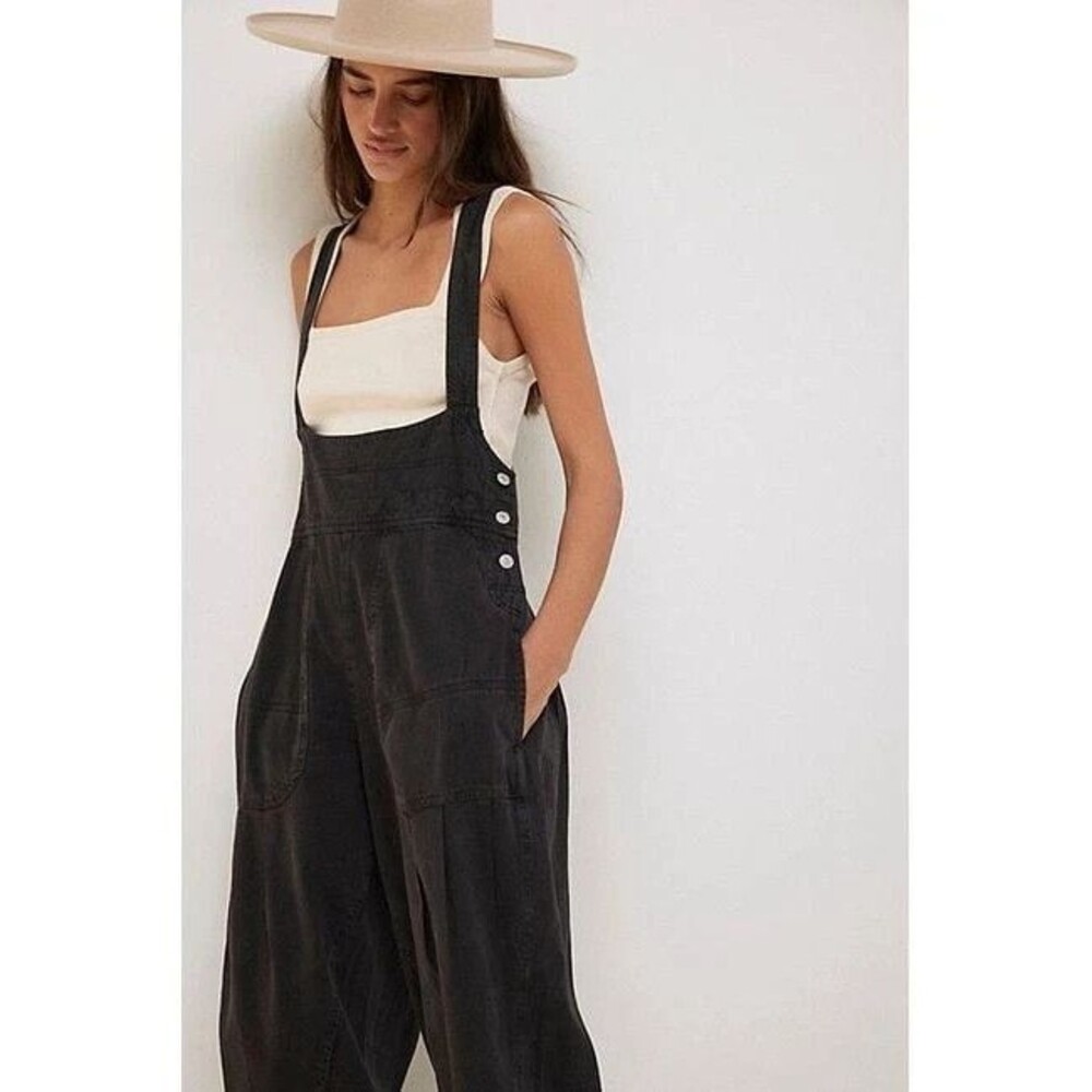 Free People We The Free Felix Tapered Overalls Jumpsuit Pinafore Solid S 290025